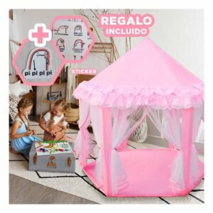 Pabellon de Niña de Campo de Tul MG-H812 Rosado para Excursiones Infantiles Y+Regalo Sticker