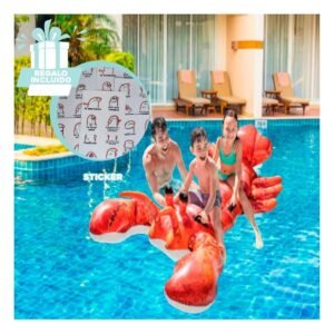 Colchoneta Divertida Langosta 213 x 137 cm para Niños en Piscina Y+Regalo Sticker