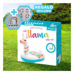 Colchoneta Divertida Llama 94 x 135 x 112 cm para Niños en Piscina Y+Regalo Sticker