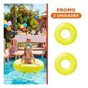Pack2 Flotante Neon Amarillo 91 cm Divertido y Seguro para Piscina