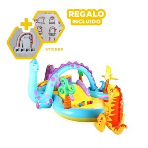 Zona de Juego Intex 57135NP 333x229x112 CM Dinosaurio para Diversion Y+Regalo Sticker