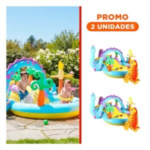 Pack2 Estacion de Juego Intex 57135NP 333x229x112 CM Dinosaurio para Actividades