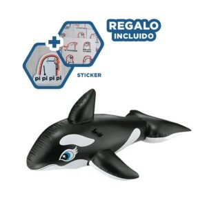 Colchoneta Divertida Orca 193 x 119 cm para Niños en Piscina Y+Regalo Sticker