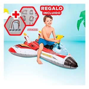 Flotador de Agua Avion 57536NP Comodo y Duradero para Juegos Acuaticos Y+Regalo Sticker