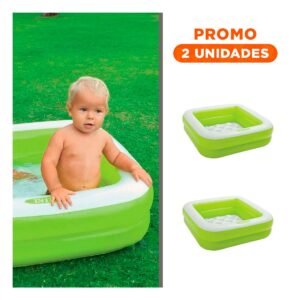 Pack2 Chapoteadero Acolchado 85x85x23cm Verde para Juegos Acuaticos en Casa