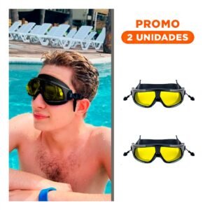 Pack2 Gafas de Natacion con Lentes PC y Proteccion UV para Uso en Piscina