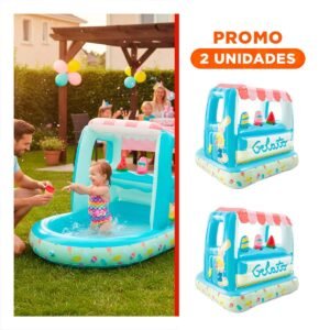 Pack2 Inflable Heladería con 3 Helados mod. 48672NP 102x127x99 CM Intex para Juegos en Casa
