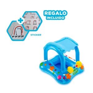 Flotador de Agua Bebe con Techo 56581NP Comodo y Duradero Y+Regalo Sticker