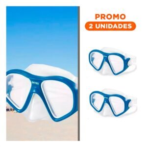 Pack2 Lentes para Buceo Azul con Ajuste Suave y Vision Subacuatica Segura