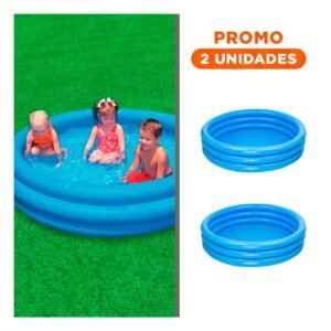 Pack2 Alberca Azul Cristal 147 x 33 cm para Juegos de Agua en Casa y Patio Familiar