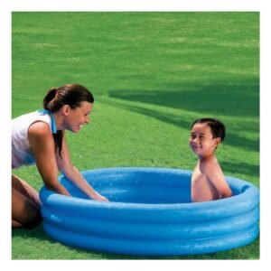 Piscina Azul Cristal Infantil 114 x 25 cm para Jardin y Patio con Uso Familiar