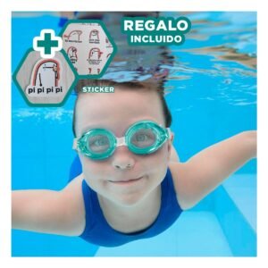Gafas Natacion Verde con Correa Ajustable y Lente Transparente Y+Regalo Sticker