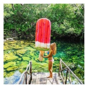 Inflable Chupete Sandia Perfecto para Piscinas y Juegos en Casa y Exterior 191 x 76 cm