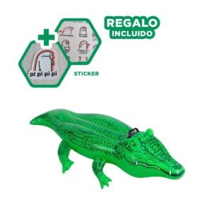 Inflable Cocodrilo 203 x 114 cm Acuatico y Colorido para Niños en Piscina Y+Regalo Sticker