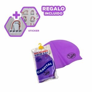 Gorro de Natacion Morado para Nadar y Actividad Acuatica Y+Regalo Sticker