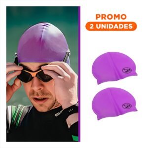 Pack2 Capucha de Natacion Morado para Entrenamiento y Cabello Protegido