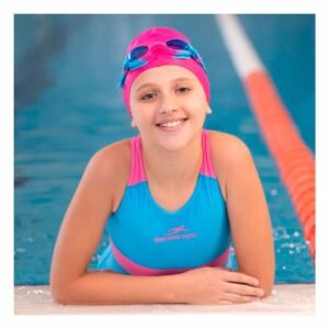 Gorro de Natacion Rosado para Piscina y Cabello Protegido