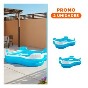 Pack2 Alberca con Asientos 229 x 299 x 66 cm Amplia para Descanso Familiar