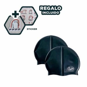 Gorro de Natacion Negro para Nadar y Actividad Acuatica Divertida Y+Regalo Sticker