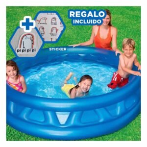 Piscina Inflable Redonda para Hogar y Terraza con Base Suave y Diseno Clasico Y+Regalo Sticker