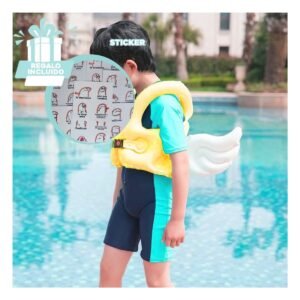Inflable con Alas Amarillo Acuatico y Colorido para Niños en Piscina Y+Regalo Sticker