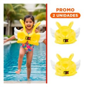 Pack2 Inflable con Alas Amarillo Infantil Seguro y Ludico para Piscina