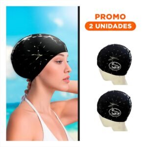 Pack2 Capucha de Natacion Negro de Tela para Piscina y Comodidad