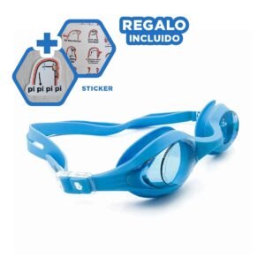 Antiparras De Natacion Unisex Color Celeste para Entrenamiento Acuatico Y+Regalo Sticker