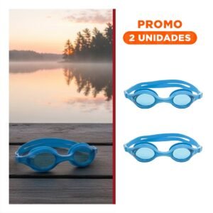 Pack2 Gafas De Natacion Unisex Color Celeste Comodas para Piscina