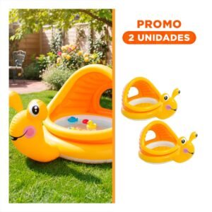 Pack2 Alberca Caracol 145 x 102 x 74 cm para Diversion Infantil en Patio y Jardin