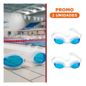 Pack2 Visores de Natacion con Estuche Unisex Color Celeste para Uso Diario