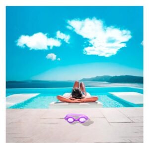 Accesorios de Natacion con Estuche para Piscina y Playa Color Morado Ajustables