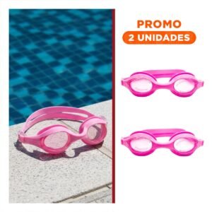 Pack2 Complemento de Natacion con Estuche Rosado Ajuste Suave y Seguro en Piscinas