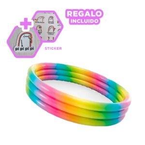 Piscina de Colores 168 x 38 cm para Uso Diario en Temporada de Verano Y+Regalo Sticker