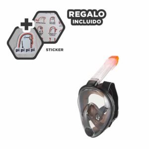 Mascara de Buceo Negro para Uso en Mar Comodo y Ajuste Seguro Y+Regalo Sticker