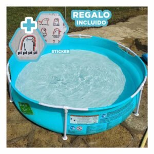 Piscina Infantil 152x38 cm con Marco Firme para Uso Seguro en Patio y Jardin Y+Regalo Sticker