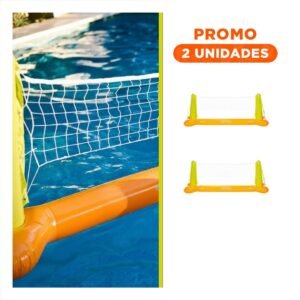 Pack2 Malla Inflable de Voley para Juegos de Agua en Piscina Familiar Grande