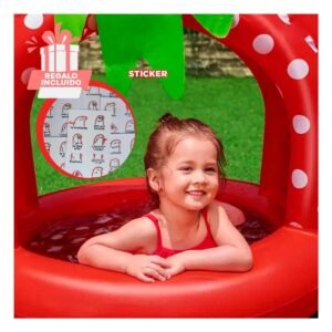 Estanque Inflable Fresita para Hogar y Jardin con Estilo Verano Familiar Y+Regalo Sticker