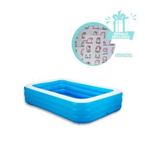 Pileta Inflable Familiar para Jardin y Hogar con Espacio Amplio para Verano Y+Regalo Sticker