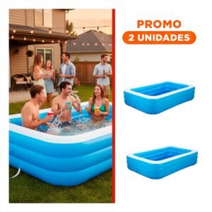 Pack2 Area Acuatica Inflable Familiar para Jardin y Hogar con Diseno Comodo de Verano
