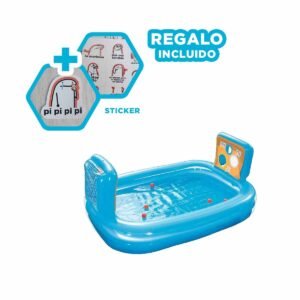 Pileta Inflable Familiar con Dos Porterias para Hogar y Diversion de Verano Y+Regalo Sticker