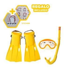 Equipo 3 de Buceo Amarillo para Disfrutar Juegos Acuaticos al Aire Libre Y+Regalo Sticker