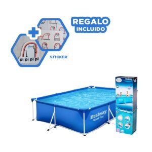 Piscina Rectangular Resistente 300x201x66 cm para Hogar Y+Regalo Sticker