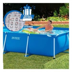 Piscina Rectangular Parante Resistente 220x150x60 cm para Hogar Y+Regalo Sticker