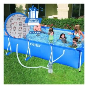 Piscina Rectangular Parante Resistente 450x220x84cm para Hogar Y+Regalo Sticker