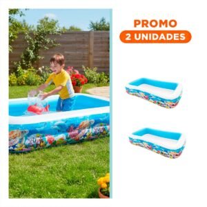 Pack2 Pileta Tropical para Hogar con Zona de Recreacion y Relajo Exterior