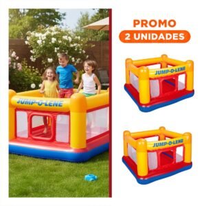 Pack2 Castillo Inflable de Colores Vivos para la Recreacion en la Vivienda