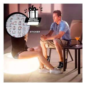 Asiento Con Luz Led Incorporada Inflable para Espacios Modernos Y+Regalo Sticker