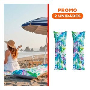 Pack2 Accesorio Inflable Celeste para Hogar y Relax Acuatico con Estilo Moderno