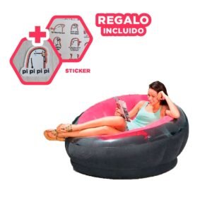 Asiento Inflable Rosado para Descanso en Casa con Uso Practico y Suave Y+Regalo Sticker
